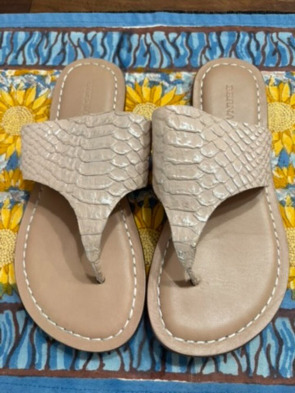 Bernardo Leather Flip Flop - Nude Snakeskin 6